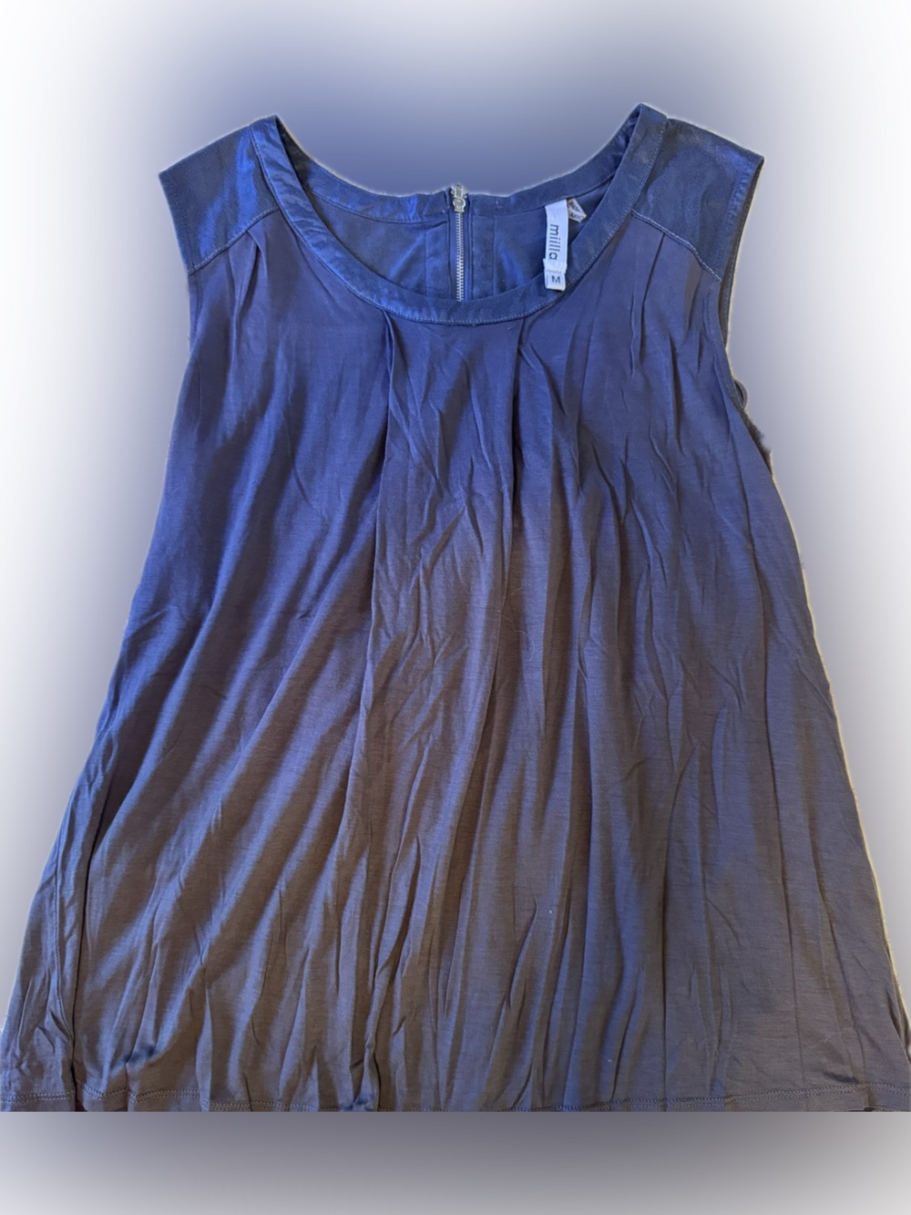 Miilla Clothing charcoal flowy zipper top